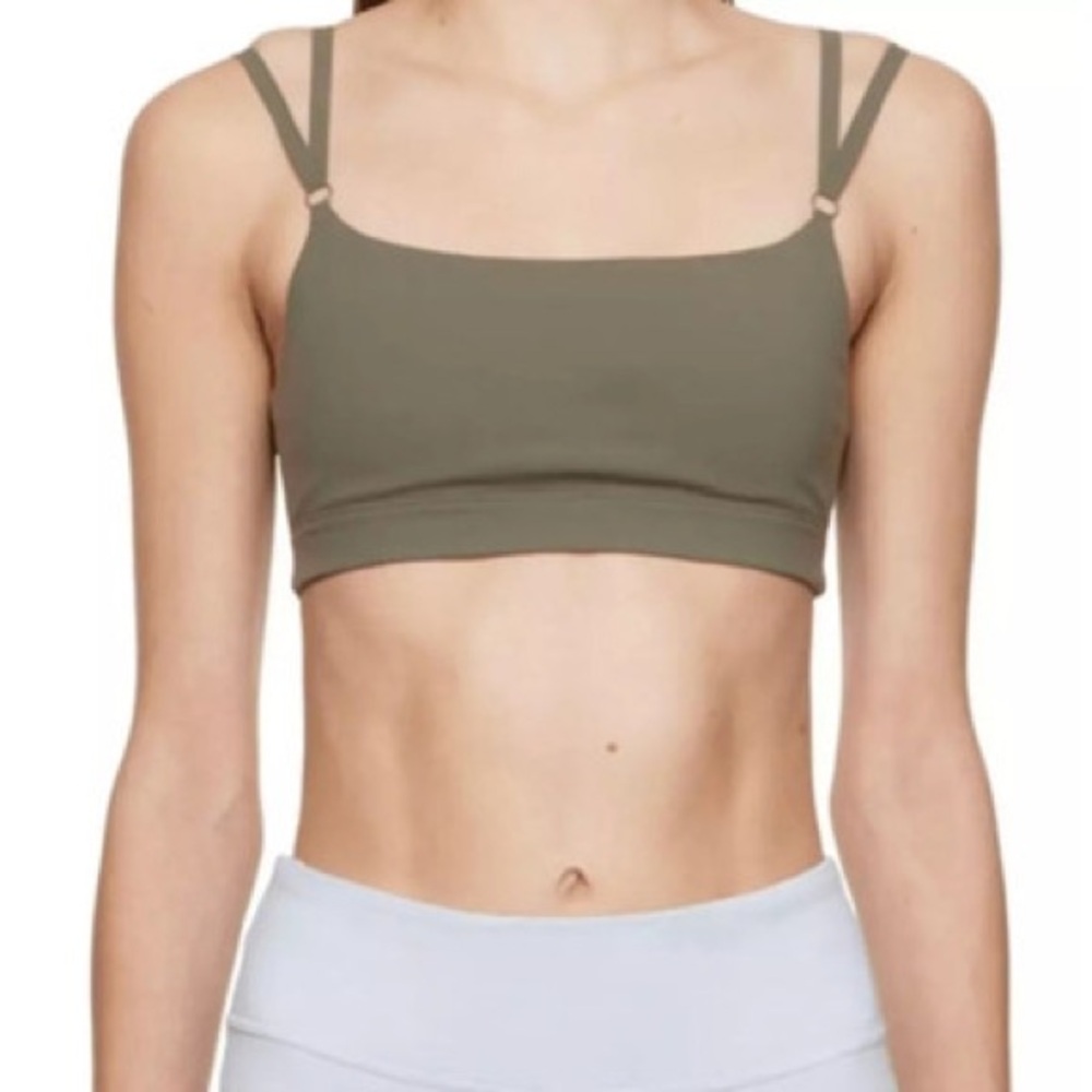 Outdoor Voices Zoom Double Strap Sports Bra - Tea Tree Green - Size Medium